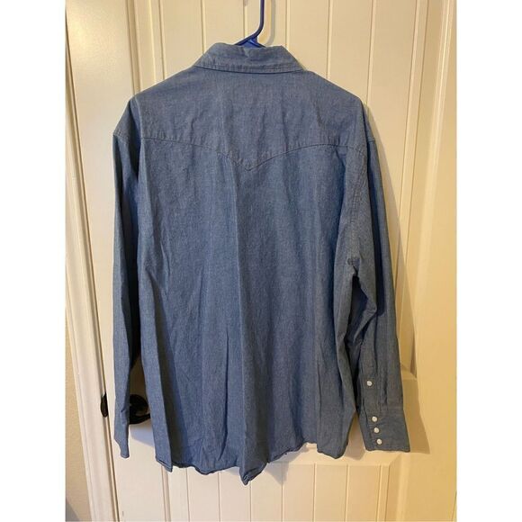 NWOT Wrangler Men’s Cowboy Cut Western Firm Finish Work Shirt - Size XXL - MS709 - Picture 5 of 8